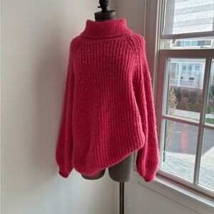 Molly Bracken Vibrant Pink Turtleneck Sweater